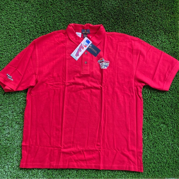 VTG 2003 MLB Gatorade Workout Day NWT Red Polo Size XXL Antigua - Picture 4 of 10